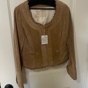 Chic Tan Leather Jacket for Women